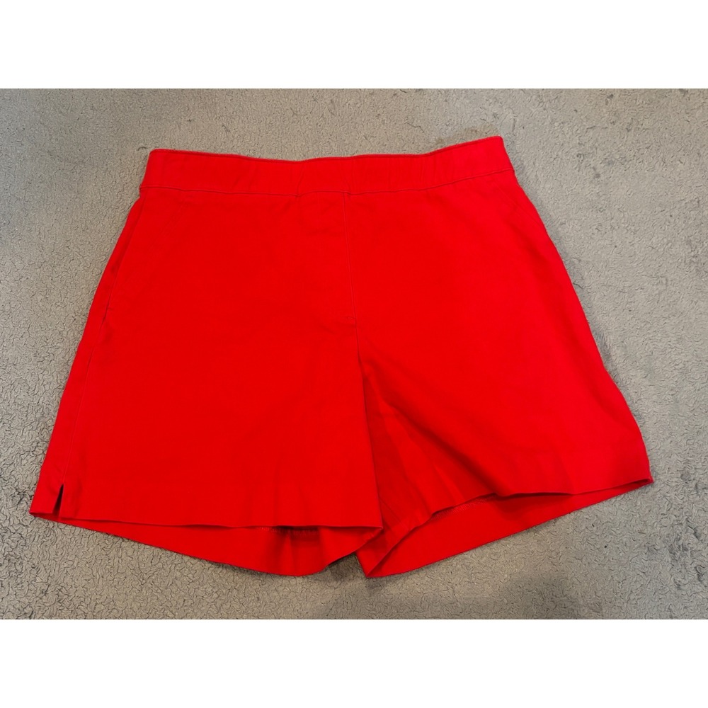 Spanx Sunshine Shorts Womens Medium Red High Rise Pull On Stretch Twill 5 Inseam